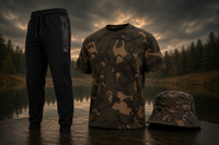 Fox Camo Outfit Bundle – tričko + tepláky + klobouk Bucket Hat