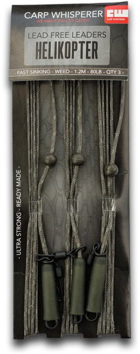 Helikoptérový návazec - hotový - 100 cm - zelený s řasami