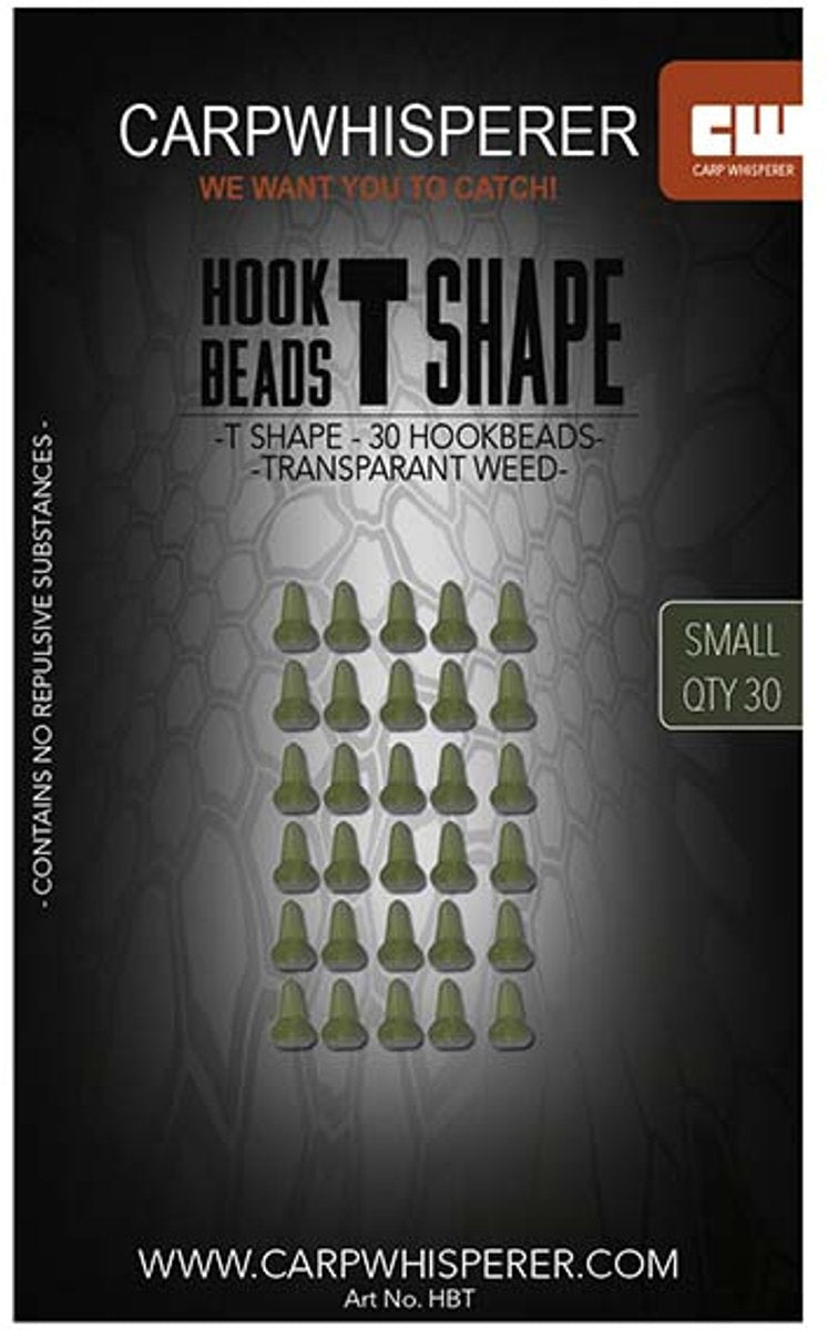 Carp Whisperer Hook Beads - T - Shape - Weedy Green - 30pcs - KarperCentrale