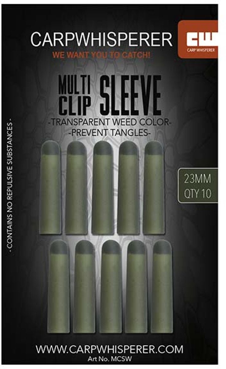 Carp Whisperer Multi Clip Sleeve - Weed - 23mm - 10pcs - KarperCentrale