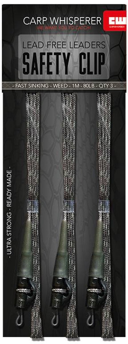 Bezpečnostní klip na návazec - hotový - 100cm - řasově zelený