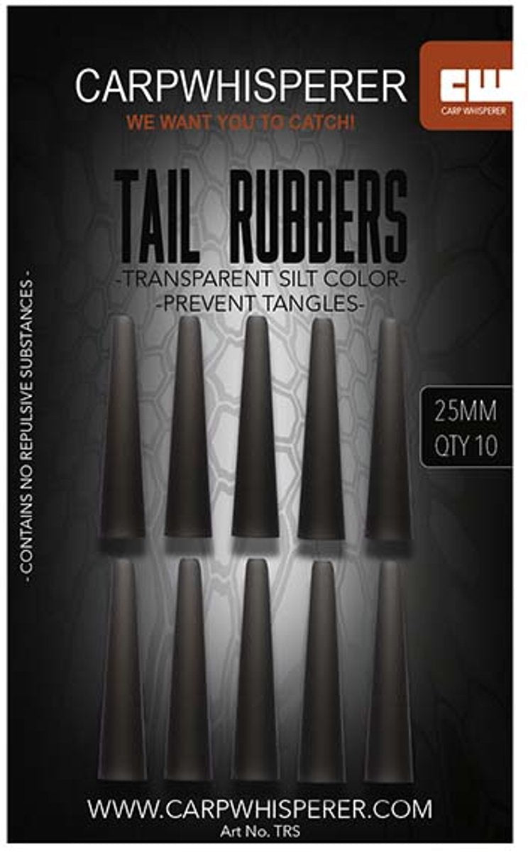 Carp Whisperer Tail Rubbers - Weed - 25mm - 10pcs - KarperCentrale