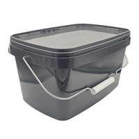 Šedý kbelík - 5L - s rukojetí - z recyklovaného plastu