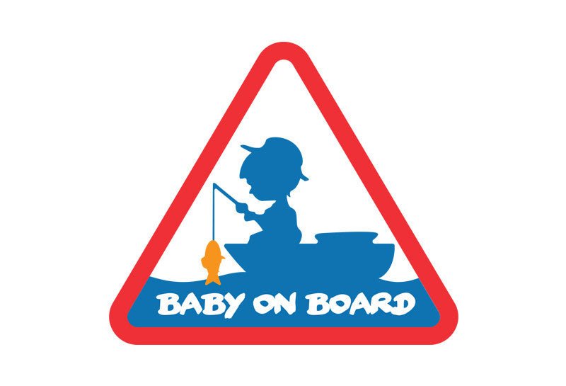Baby on Board - Auto samolepka - Rybářský styl
