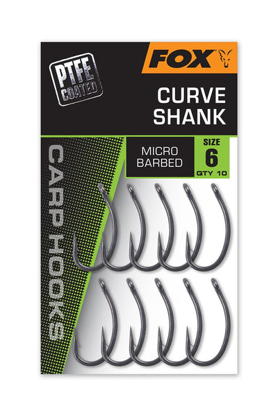 Fox Curve Shank - Carp Hooks - PTFE Edition - KarperCentrale