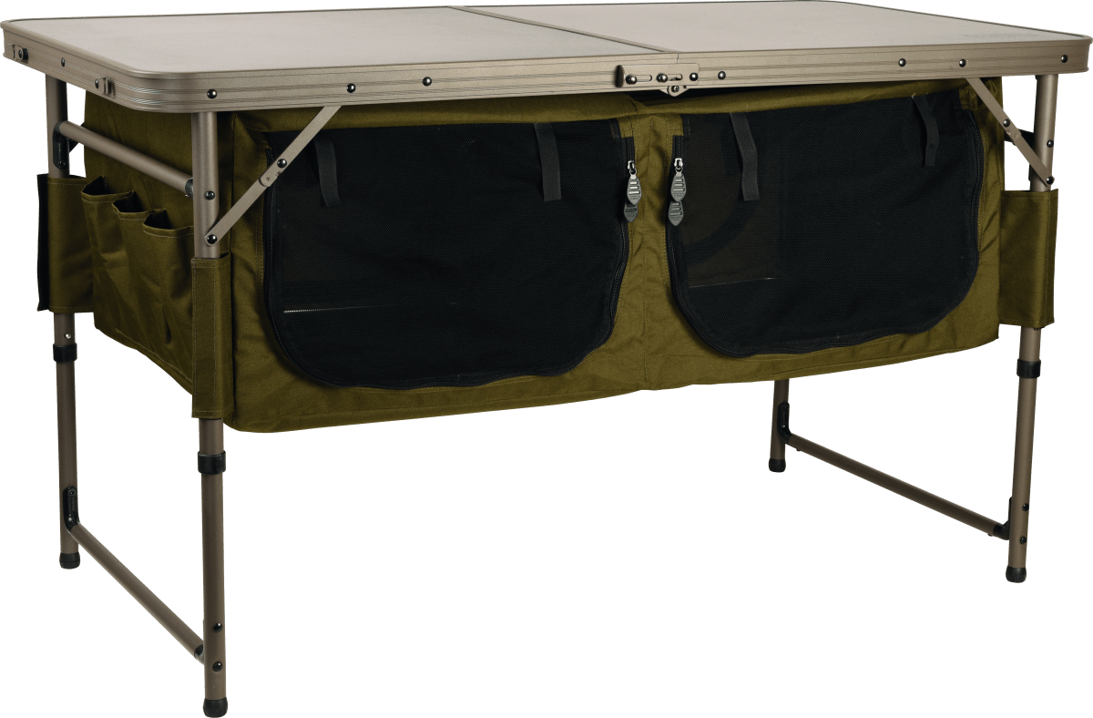 Stůl na rybářské sezení s úložným prostorem