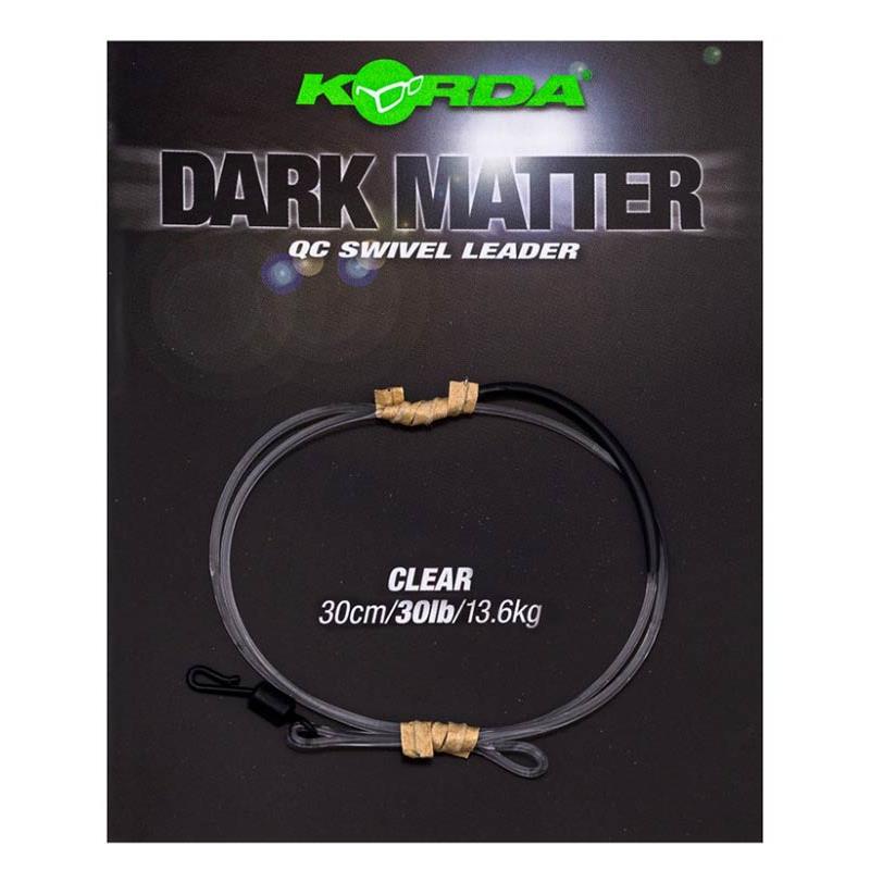 Dark Matter Leader - 30cm - QC Swivel Clear - 30LB