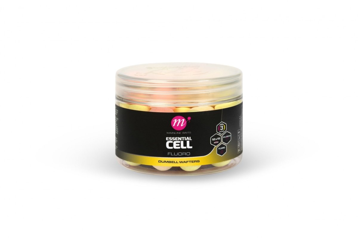 Mainline Essential Cell - Fluoro Dumbell Wafters - 12 x 15mm - Mixed colours - KarperCentrale